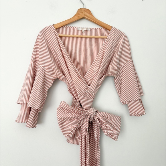 WAYF wrap stripe blouse - Picture 4 of 5